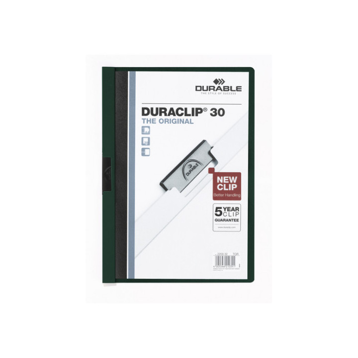 Dossier con clip 30 h a4 verde durable 2200-32