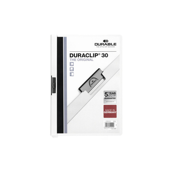 Dossier con clip 30 h a4 blanco durable 2200-02