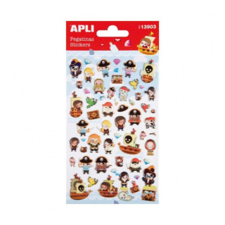 Apli Bolsa de Pegatinas de Piratas - Acabado Epoxy - Adhesivo Permanente - Ideal para Scrapbooking y Decoracion - Fomenta Creat