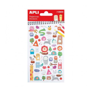 Apli Bolsa de Pegatinas de Animales - Acabado Mate - Adhesivo Permanente - Ideal para Scrapbooking y Decoracion - Fomenta Creat