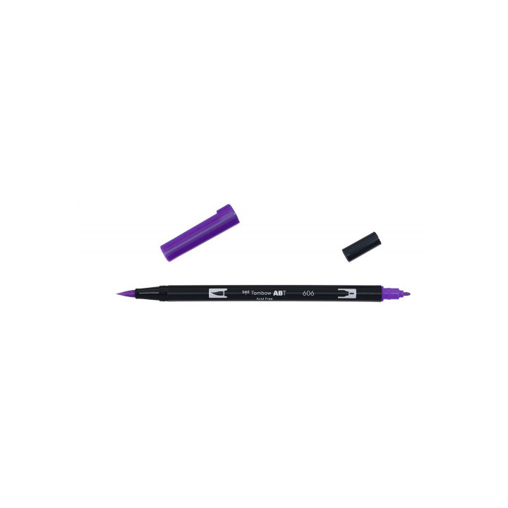 Rotulador doble punta pincel color violet tombow abt-606