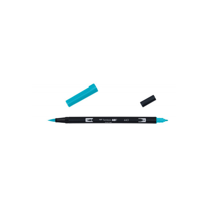 Rotulador doble punta pincel color turquoise tombow abt-443