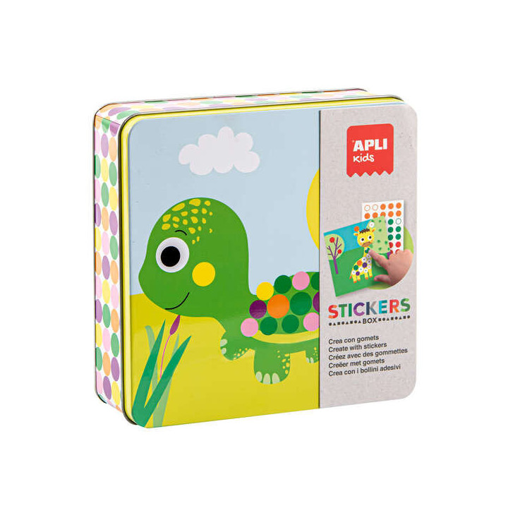 Apli Kids Juegos de Gomets Animales - 16 Laminas para Rellenar con Gomets - 8 Hojas de Gomets Removibles - Alto Valor Didactico