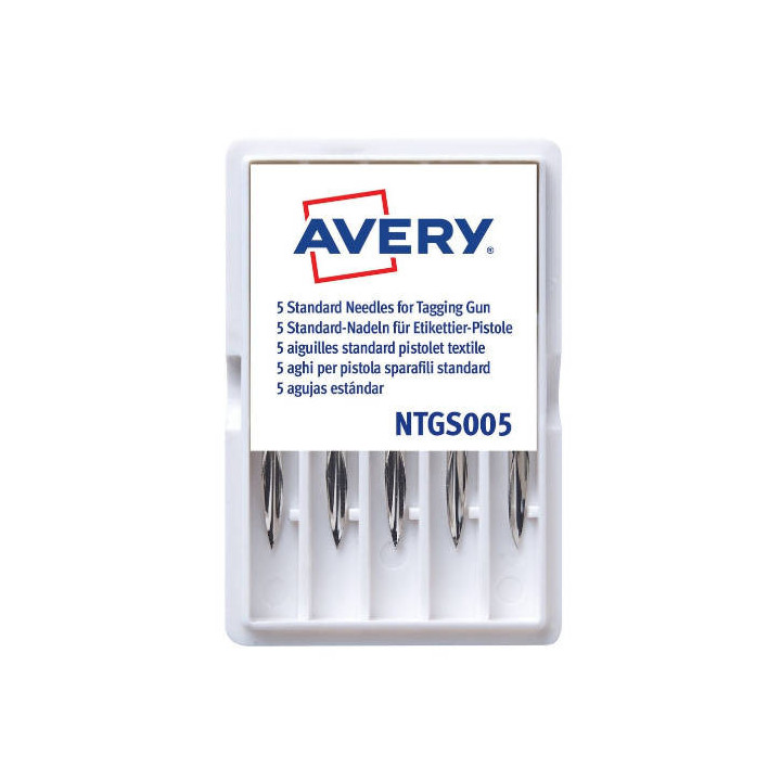 Agujas estándar cortas con base de plástico avery ntgs005