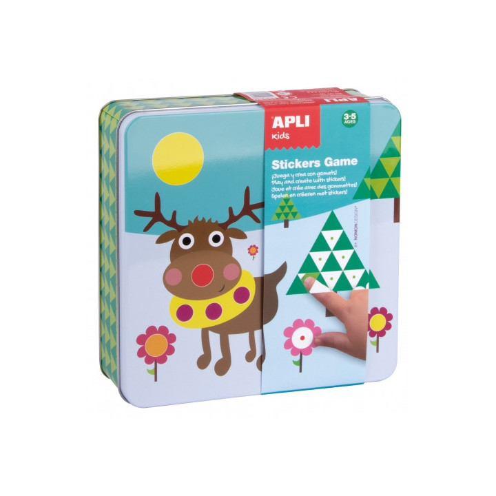 Apli Juegos de Gomets Polar - Didactico - Estimula Psicomotricidad - Desarrolla Pensamiento Matematico - Caja Metalica Atractiv