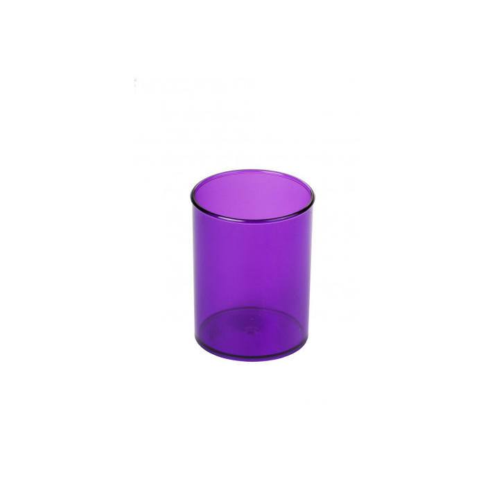 Cubilete de plastico 78 mm. diametro x 100 mm. alto transparente violeta faibo 205-58