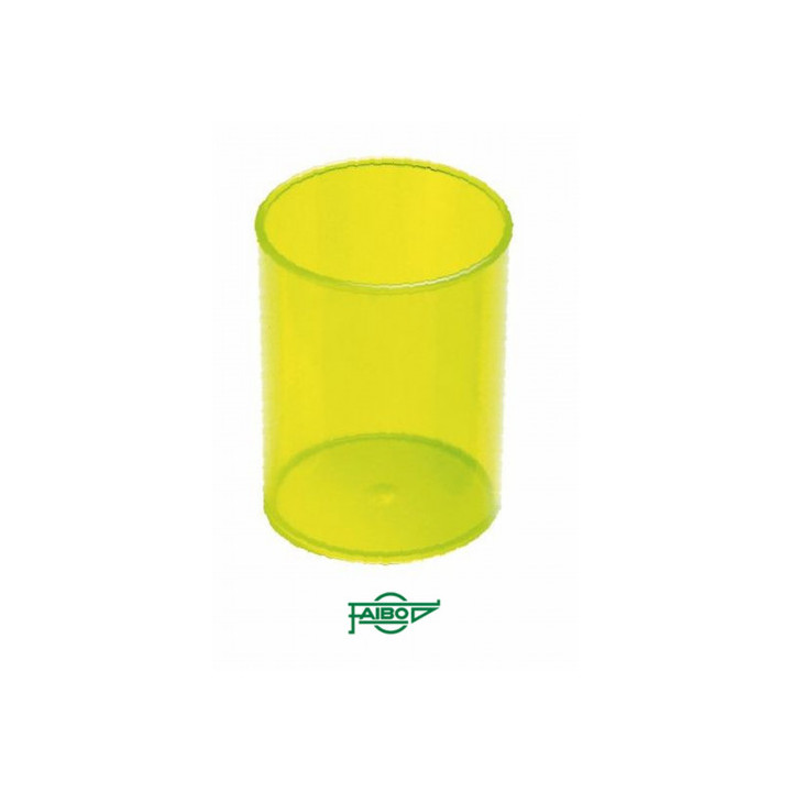 Cubilete de plastico 78 mm. diametro x 100 mm. alto transparente amarillo faibo 205-20