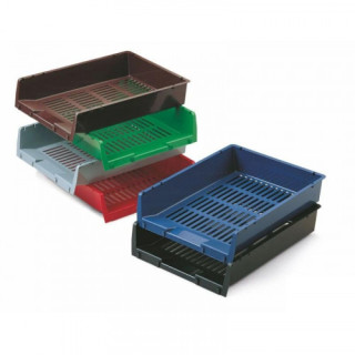 Bandeja apilable de plastico 340x275x65 mm. color verde faibo 90-04