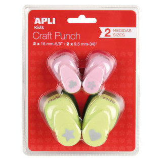 Apli Pack de 4 Perforadoras de Papel con Formas Variadas - Estrella (16mm)