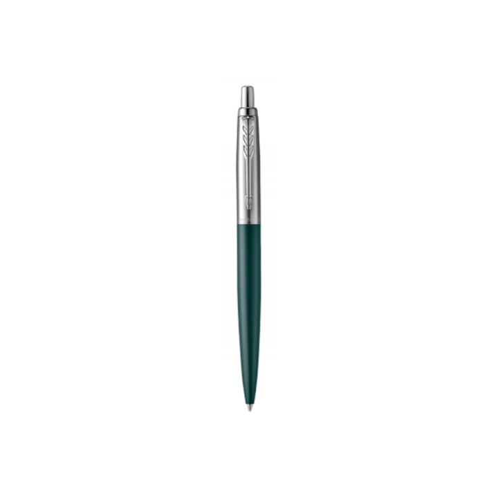 Bolígrafo jotter xl greenwich verde mate ribete de color cromado plumín medio tinta azul parker 2068511