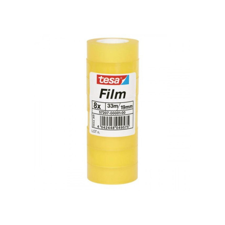 Torre 8 rollos cinta adhesiva standard 19mm.x33m. transparente tesa 57207-00001-01