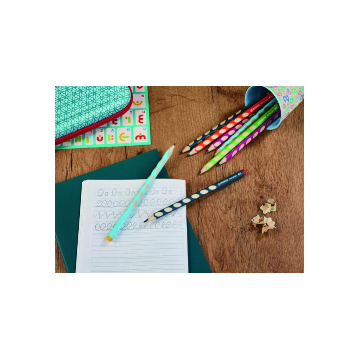 Lapiz ergonomico easygraph para zurdos hb 3,15mm. azul stabilo 321/02-hb-6