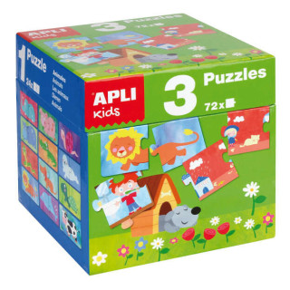 Apli Puzles Educativos - 24 Piezas de 7x7cm - Desarrollo de Habilidades y Capacidades - Tematicas: Animales
