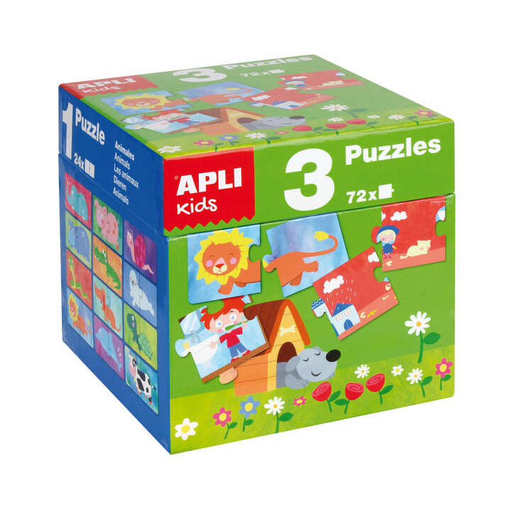 Apli Puzles Educativos - 24 Piezas de 7x7cm - Desarrollo de Habilidades y Capacidades - Tematicas: Animales