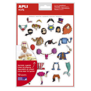 Apli Gomets Tematicos Personajes - 300 Unidades - Adhesivo Removible - Ilustraciones Divertidas - Ideal para Escuelas - Adhesiv