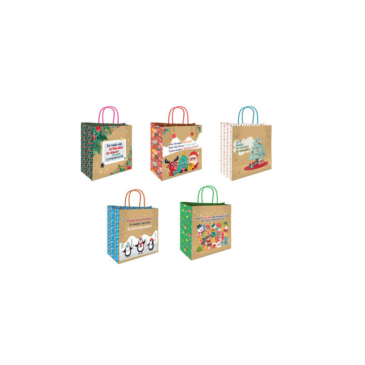 Bolsa kraft navidad mensajes bismark 331662