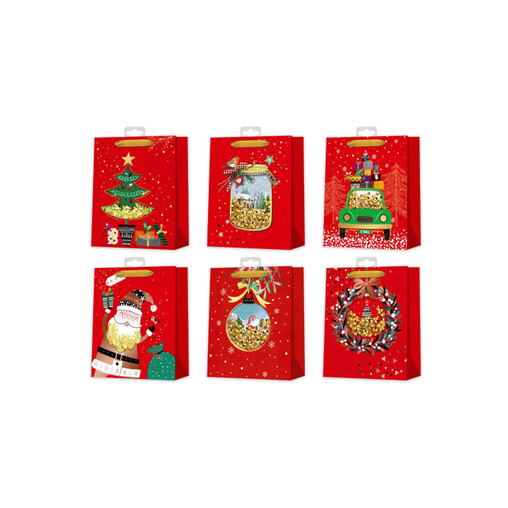 Bolsa navidad roja c/ confetti bismark 332865