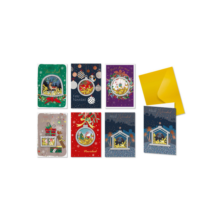 Tarjeta felicitacion navidad confetti c/ sobre bismark 332860