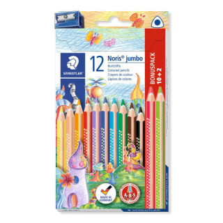 Estuche de cartón 12 lápices noris jumbo colores surtidos staedtler 188 c12/128 nc12p1
