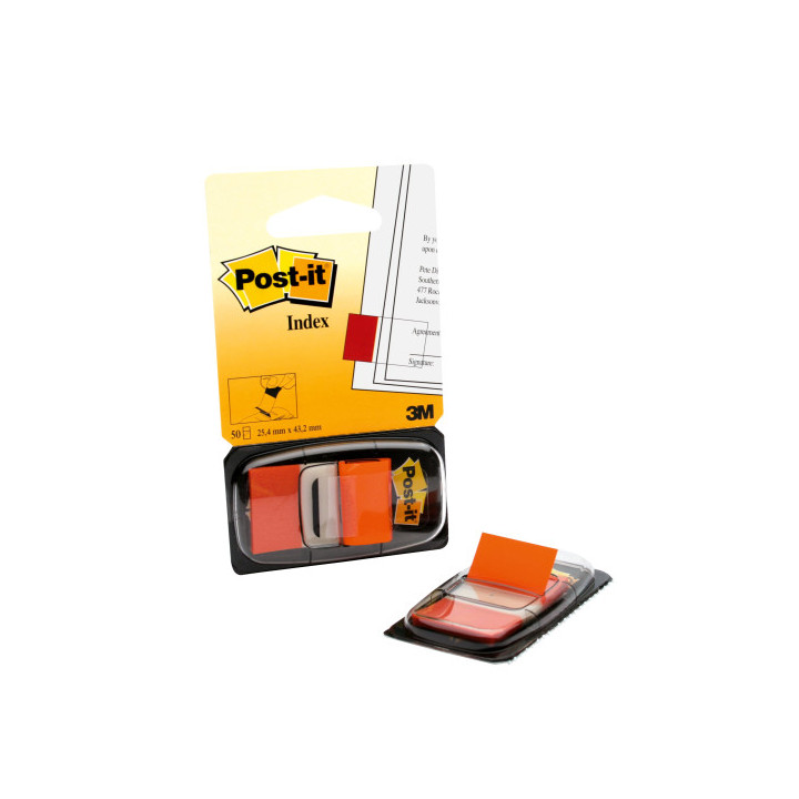 Blister dispensador 50 marcadores index naranja 25
