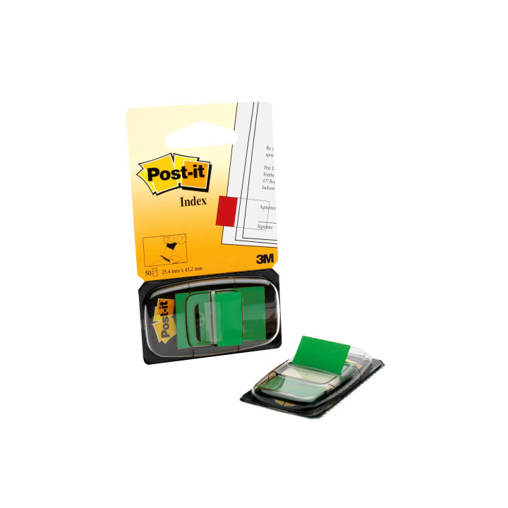 Blister dispensador 50 marcadores index verde 25