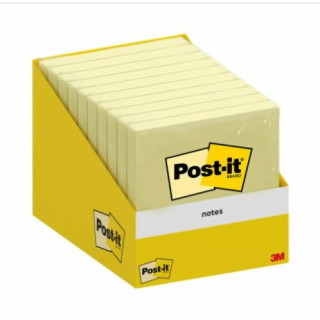 Bloc 100 hojas notas adhesivas 76x76mm canary yellow 654 encelofanado 6820-cy-w10 post-it 7100317841