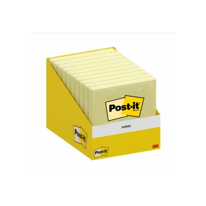 Bloc 100 hojas notas adhesivas 76x76mm canary yellow 654 encelofanado 6820-cy-w10 post-it 7100317841