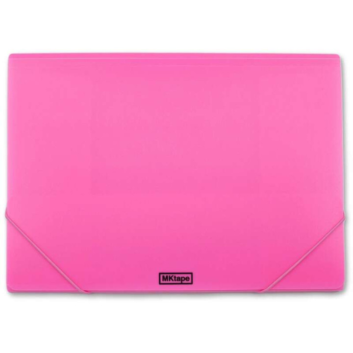 MKtape Carpeta de Solapas Portadocumentos - Cierre de Gomas - Tamaño Folio - Color Rosa