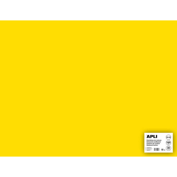 Apli Cartulina Amarilla 50 x 65cm 170g 25 Hojas