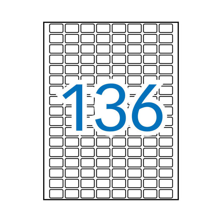 Apli Etiquetas A5 Blancas 10.0 x 16.0mm 15 Hojas