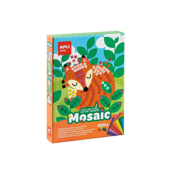 Apli Mosaico de Goma Eva Animales - Diferentes Diseños - Goma Eva Precortada - Para Desarrollar la Destreza y Precision