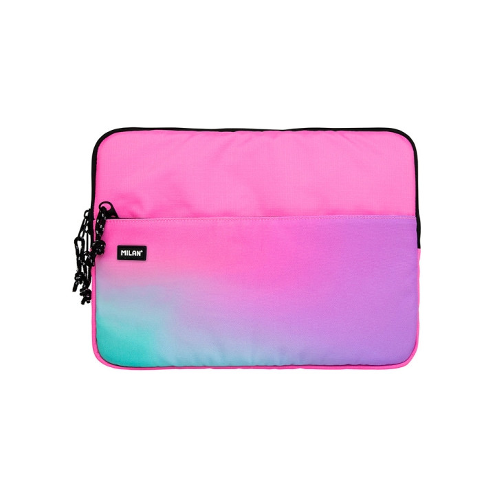 Milan Sunset Funda para Portatiles hasta 13" - Cierre de Cremallera con Tirador - Bolsillo Delantero - 34.5x26x2.5cm - Color Ro