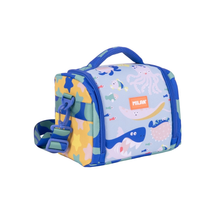 Milan Blue Odyss Bolsa Isotermica Porta Alimentos de 5L - Gran Capacidad - Apertura Total - 24.5x20x16cm - Multicolor