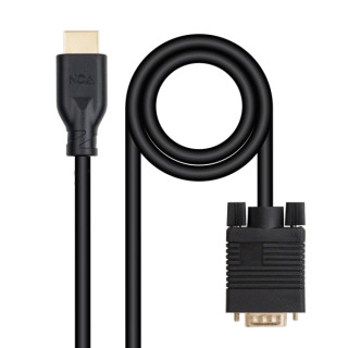Nanocable Cable Conversor VGA a HDMI - VGA/M-HDMI/M -  1.8m - Color Negro