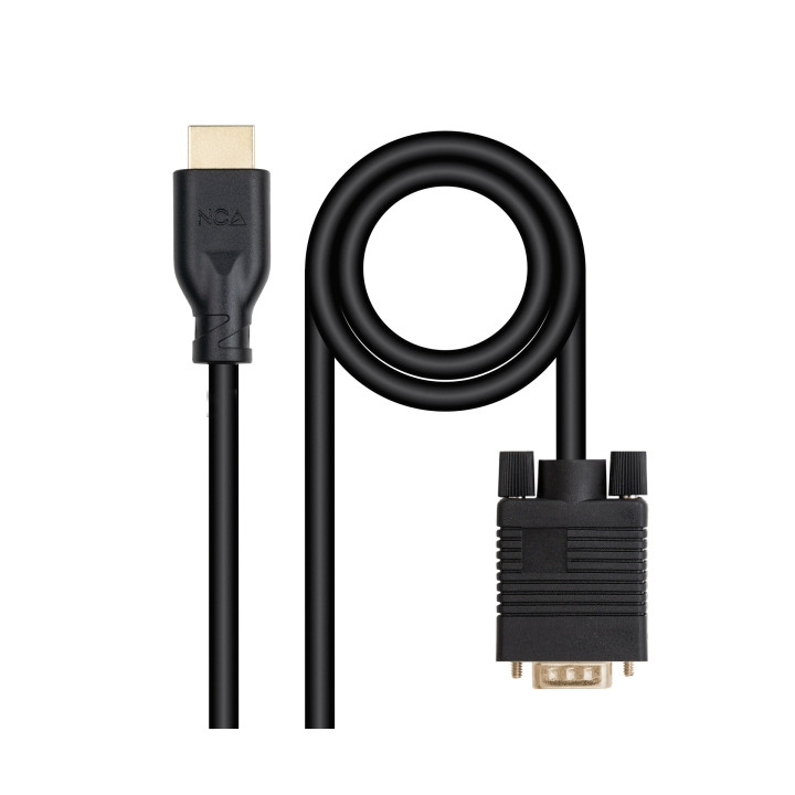 Nanocable Cable Conversor VGA a HDMI - VGA/M-HDMI/M -  1.8m - Color Negro