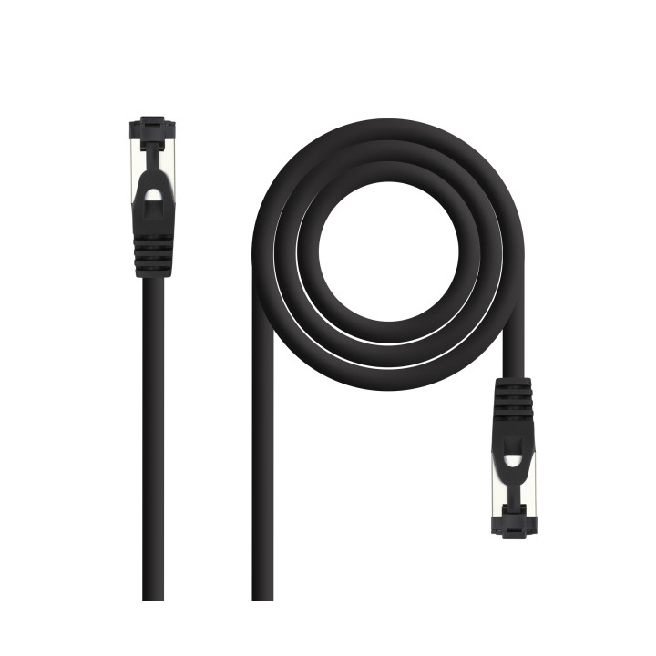 Nanocable Cable Red Latiguillo Cat.8.1 2Ghz LSZH SSTP AWG26 - Longitud 0.25m - Color Negro