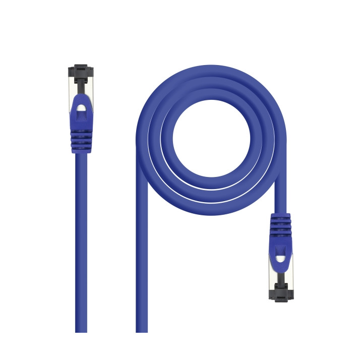 Nanocable Cable Red Latiguillo Cat.8.1 2Ghz LSZH SSTP AWG26 - Longitud 0.25m - Color Azul