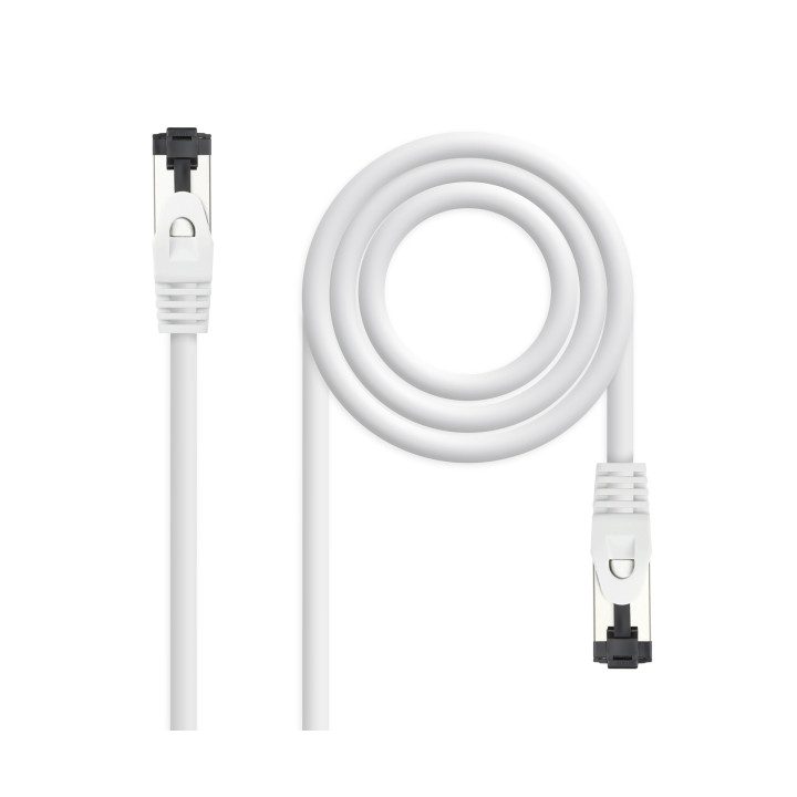 Nanocable Cable Red Latiguillo Cat.8.1 2Ghz LSZH SSTP AWG26 - Longitud 0.5m - Color Blanco