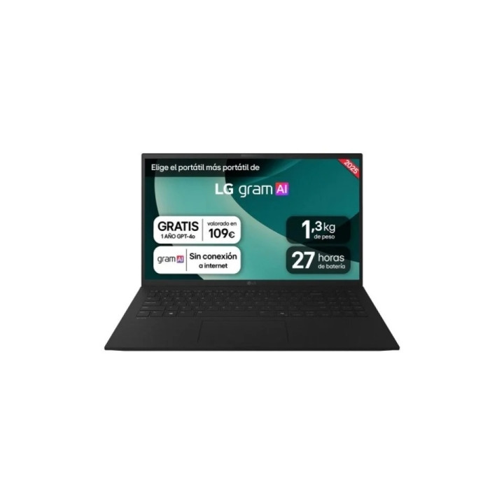 LG Gram 15Z80T-G.AS55B Portatil 15.6" AMD Ryzen AI 5-340 - 16GB - 512GB SSD - Windows 11 Home - Color Negro - Teclado QWERTY (E