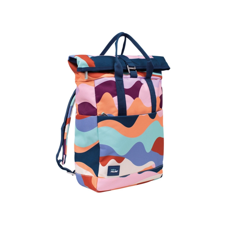 Milan The Fun Mochila Urbana 10L - Cierre Superior Enrollable - 2 Bolsillos Laterales - Bolsillo Trasero Acolchado - Asas Regul