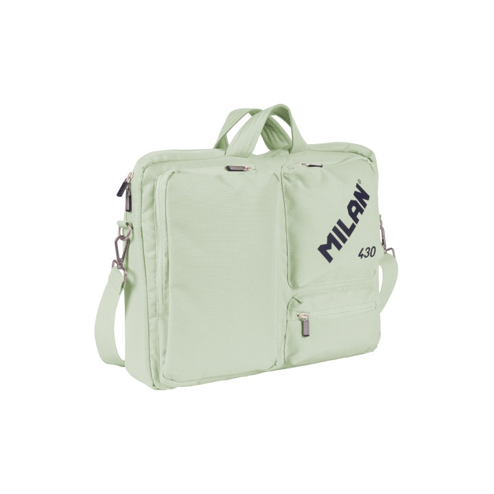 Milan 403 Since 1918 Maletin para Portatiles hasta 17" - Cierre de Cremallera - 3 Compartimentos - 42x34x9cm - Color Menta