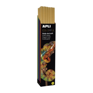 Apli Rollo de Papel Kraft - 70gr - Fibras Naturales - Alta Resistencia - Homogeneidad de Color - Ideal para Manualidades y Emba