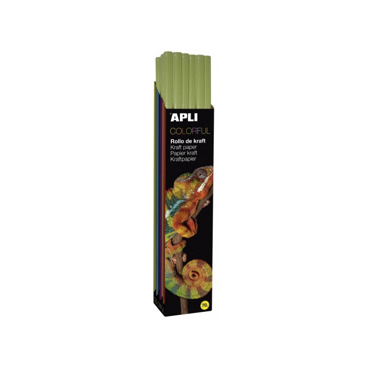 Apli Rollo de Papel Kraft - 70gr - Fibras Naturales - Alta Resistencia - Homogeneidad de Color - Ideal para Manualidades y Emba