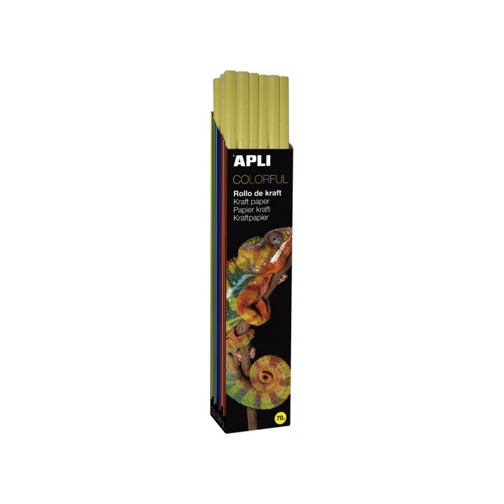 Apli Rollo de Papel Kraft - 70gr - Fibras Naturales - Alta Resistencia - Homogeneidad de Color - Ideal para Embalajes y Manuali