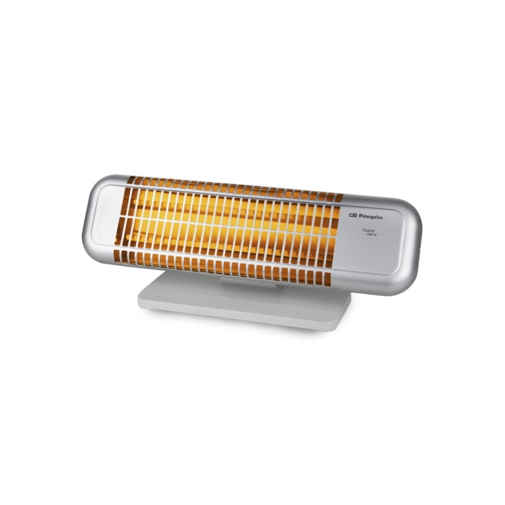 Orbegozo BP 0102 Estufa de Cuarzo - Potencia 1200W - Boton Antivuelco - 2 Niveles de Calor - Ruedas de Transporte - Reflector P