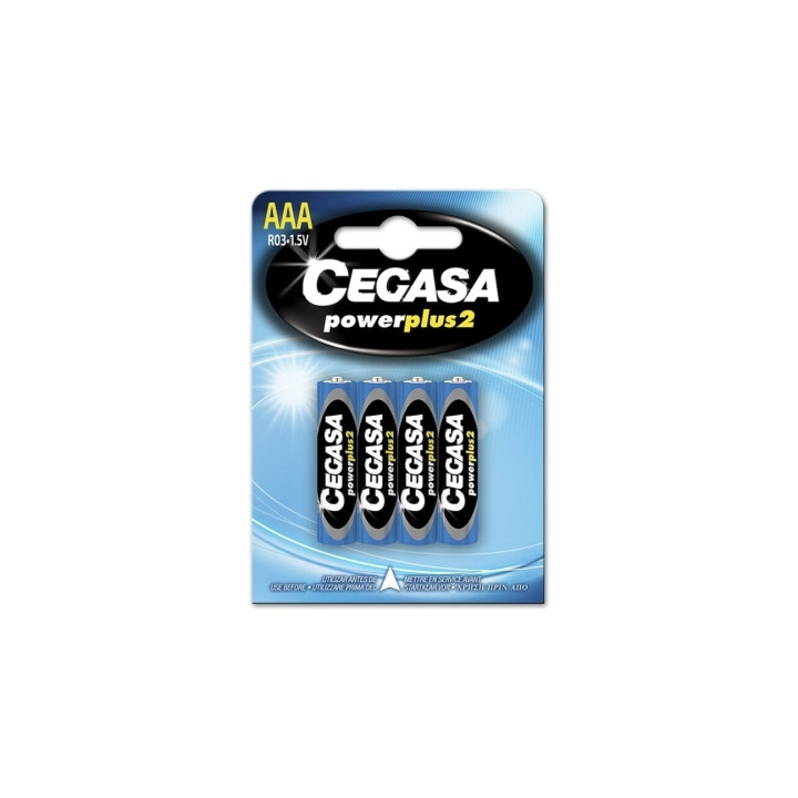 Cegasa Power Plus 2 Pack de 4 Pilas R06 AAA - Pilas Salinas para Aparatos de Bajo Consumo