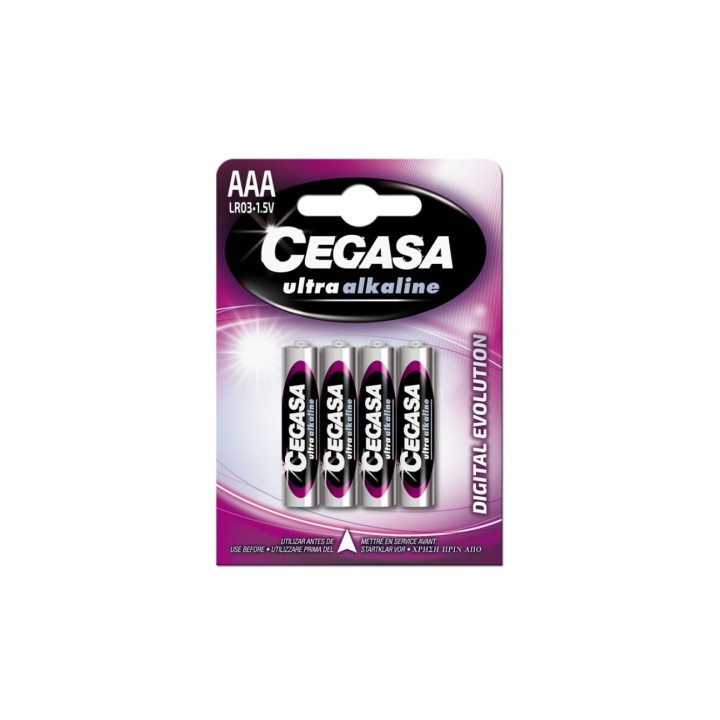 Cegasa Ultra Alcaline Pack de 4 Pilas LR03 AAA - Alta Tecnologia - Mas Capacidad