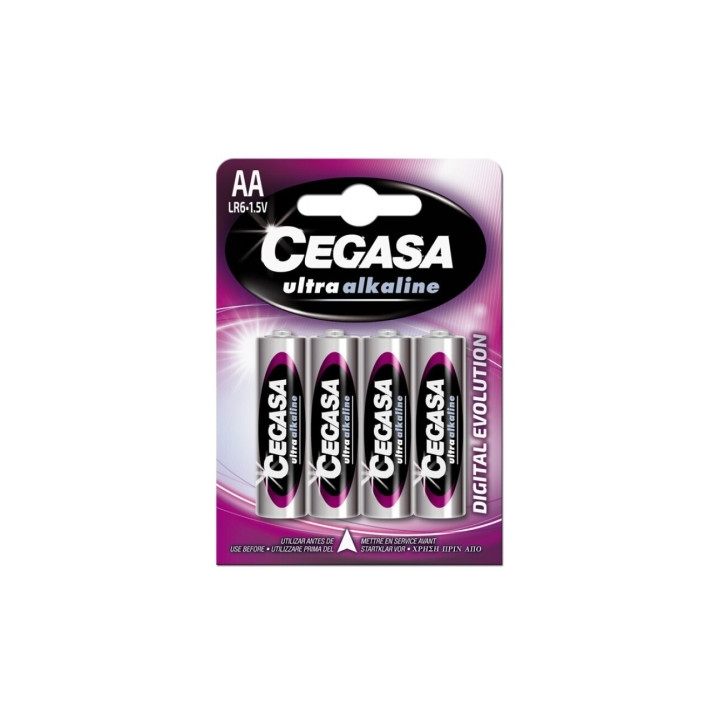 Cegasa Ultra Alcaline Pack de 4 Pilas LR06 AA - Alta Tecnologia - Mas Capacidad