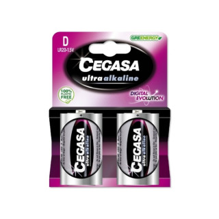 Cegasa Ultra Alcaline Pack de 2 Pilas LR20 D - Alta Tecnologia - Mas Capacidad