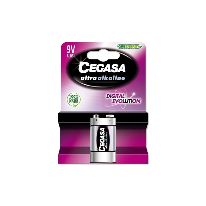 Cegasa Ultra Alcaline Pack de 1 Pila 6LR61 9V - Alta Tecnologia - Mas Capacidad